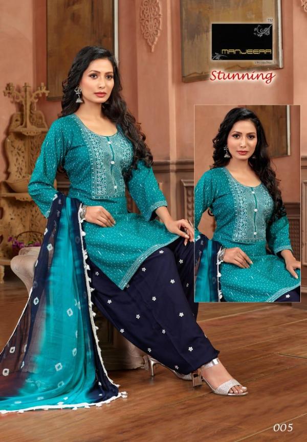 Manjeera Stunning Rayon Fancy Kurti With Bottom Dupatta Collection